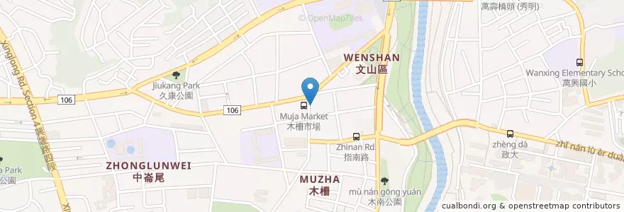 Mapa de ubicacion de 台新國際商業銀行 en 臺灣, 新北市, 臺北市, 文山區.