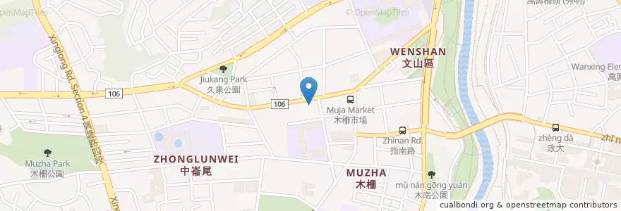 Mapa de ubicacion de 台北富邦商業銀行 en 台湾, 新北市, 台北市, 文山区.
