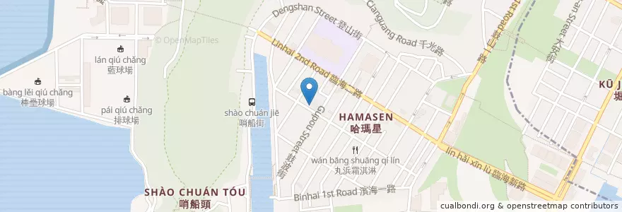Mapa de ubicacion de 哈瑪星旗魚大王 en Tayvan, Kaohsiung, 鼓山區.