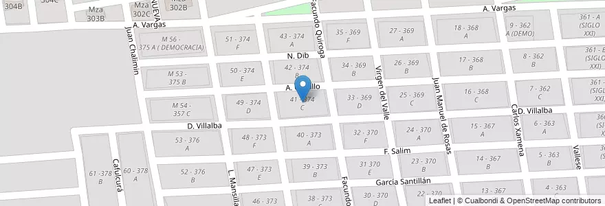 Mapa de ubicacion de 41 - 374 C en Argentinien, Salta, Capital, Municipio De Salta, Salta.