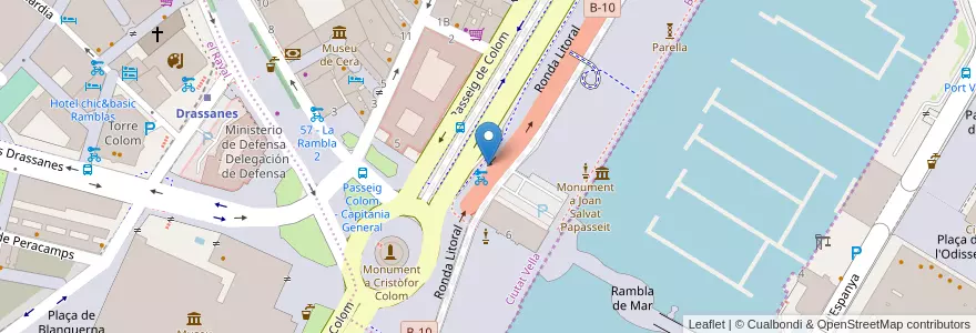 Mapa de ubicacion de 410 - Pg Colom - Les Rambles en اسپانیا, Catalunya, Barcelona, Barcelonès, Barcelona.