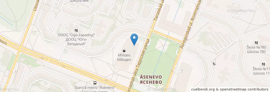 Mapa de ubicacion de Макдоналдс en Russia, Distretto Federale Centrale, Москва, Юго-Западный Административный Округ, Район Ясенево.