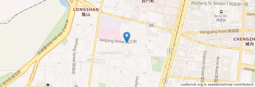 Mapa de ubicacion de 無名日本料理 en 臺灣, 新北市, 臺北市, 萬華區.