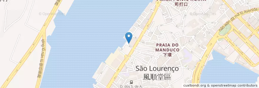 Mapa de ubicacion de 河邊新街停車場 Auto-Silo da Rua do Almirante Sérgio en China, Macao, Provincia De Cantón, Macao, 珠海市, 香洲区.