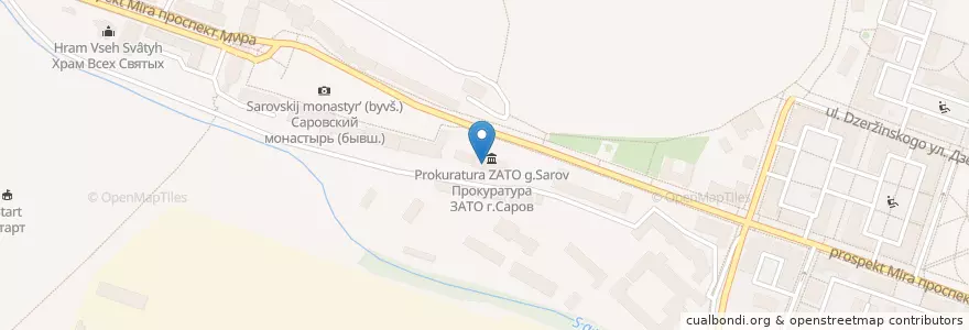 Mapa de ubicacion de Прокуратура ЗАТО г.Саров en Rusia, Приволжский Федеральный Округ, Óblast De Nizhni Nóvgorod, Городской Округ Саров.
