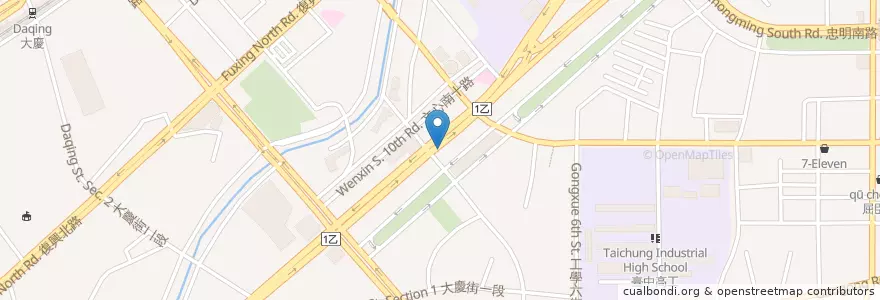 Mapa de ubicacion de 必勝客披薩 en 臺灣, 臺中市, 南區.