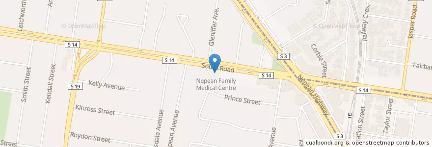 Mapa de ubicacion de Nepean Family Medical Centre en Australia, Victoria, City Of Bayside.