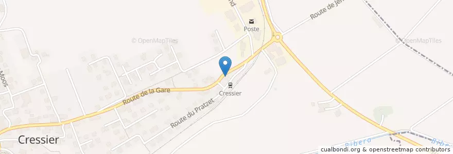 Mapa de ubicacion de Auberge de la Gare en Switzerland, Fribourg, See District, Cressier (Fr).