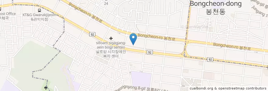 Mapa de ubicacion de A Twosome Place en Zuid-Korea, Seoel, 관악구, 청룡동.