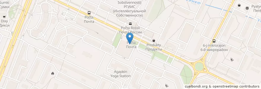 Mapa de ubicacion de Горздрав en Russland, Föderationskreis Zentralrussland, Moskau, Südwestlicher Verwaltungsbezirk, Район Коньково.