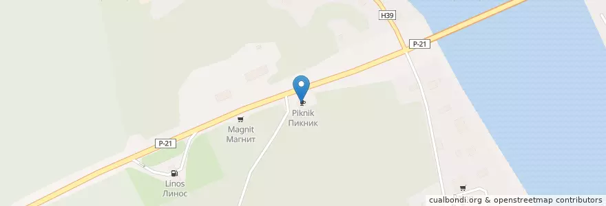 Mapa de ubicacion de Пикник en Russland, Föderationskreis Nordwest, Oblast Leningrad, Волховский Район, Пашское Сельское Поселение.
