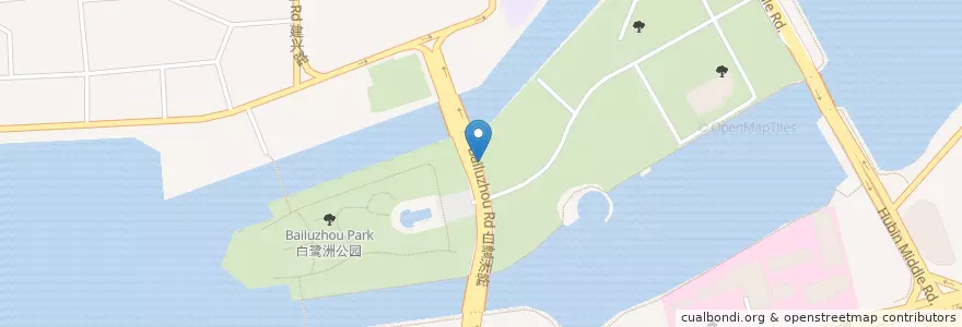 Mapa de ubicacion de 白鹭洲公园公交站边上（东侧）123700 en 中国, 福建省, 思明区.
