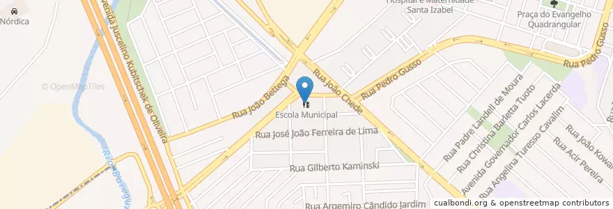 Mapa de ubicacion de Escola Municipal en Brezilya, Güney Bölgesi, Paraná, Região Geográfica Intermediária De Curitiba, Região Metropolitana De Curitiba, Microrregião De Curitiba, Curitiba.
