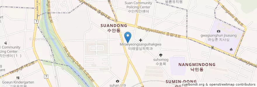Mapa de ubicacion de 동래경찰서 en کره جنوبی, بوسان, 동래구, 수민동.