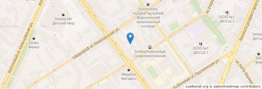 Mapa de ubicacion de Хлам en Rusia, Distrito Federal Central, Óblast De Vorónezh, Городской Округ Воронеж.