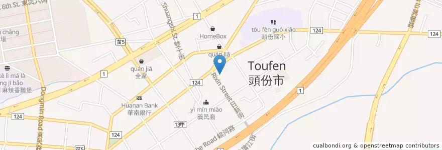 Mapa de ubicacion de 國光客運頭份站 en Тайвань, Тайвань, Мяоли, 頭份市.