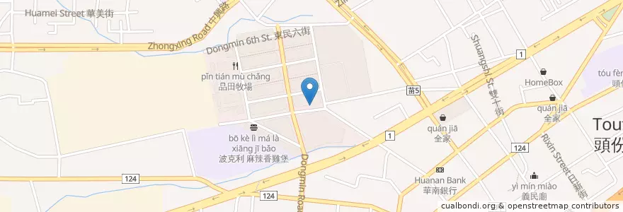 Mapa de ubicacion de 谷軒日式食堂 en تایوان, 臺灣省, 苗栗縣, 頭份市.