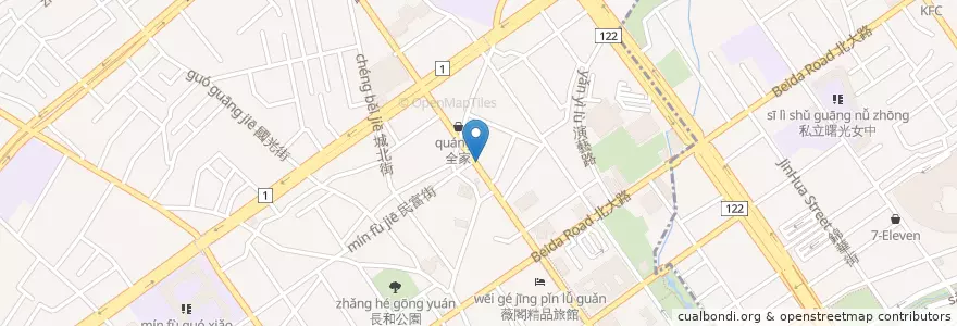 Mapa de ubicacion de 鴨肉許(中正店) en Taiwán, Provincia De Taiwán, Hsinchu, 北區.
