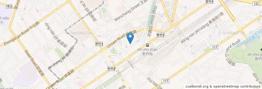 Mapa de ubicacion de 格子美式餐廳 en Taiwan, Provincia Di Taiwan, Hsinchu, 東區.