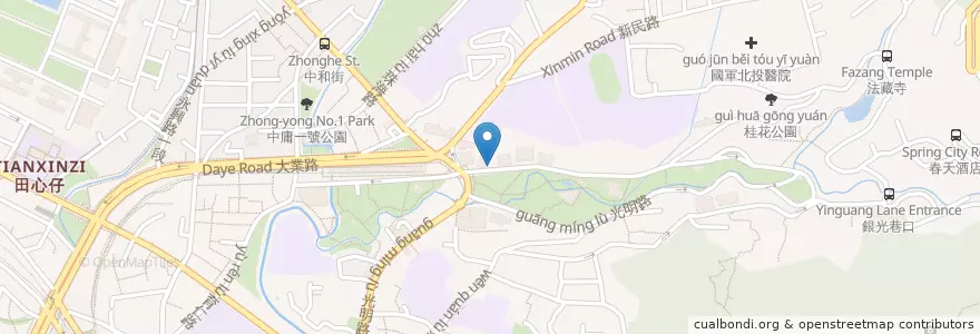 Mapa de ubicacion de 滿來溫泉拉麵 en تایوان, 新北市, تایپه, 北投區.
