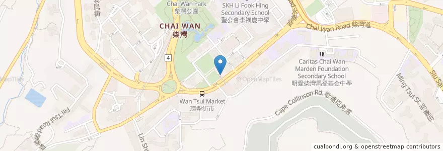 Mapa de ubicacion de 滙豐柴灣分行 HSBC Chai Wan Branch en Китай, Гуандун, Гонконг, Гонконг, Новые Территории, 東區 Eastern District.