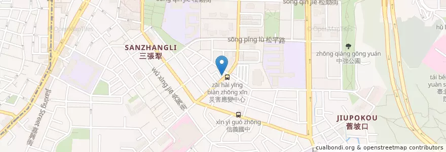 Mapa de ubicacion de 大馬肉骨茶 en 台湾, 新北市, 台北市, 信義区.
