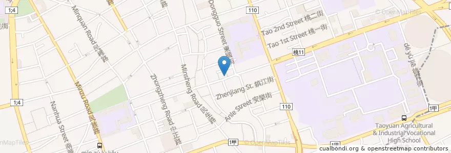 Mapa de ubicacion de 凱斯廚房 en 臺灣, 桃園市, 桃園區.