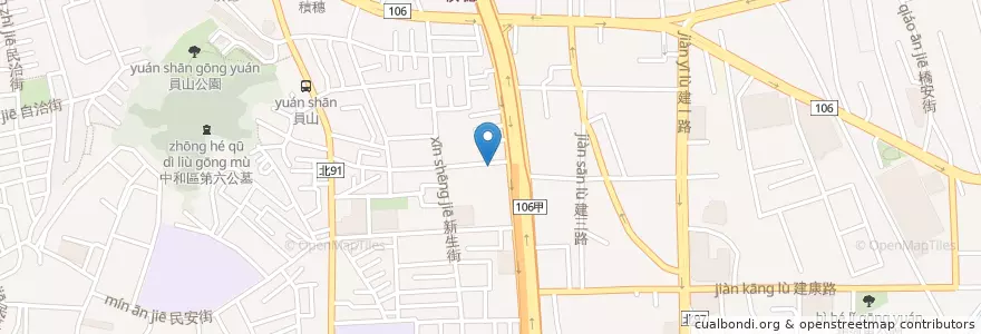 Mapa de ubicacion de 揚日式料理 en 타이완, 신베이 시, 중허 구.