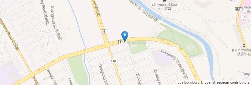 Mapa de ubicacion de 摸油湯酒菜飯館 en 臺灣, 桃園市, 桃園區.