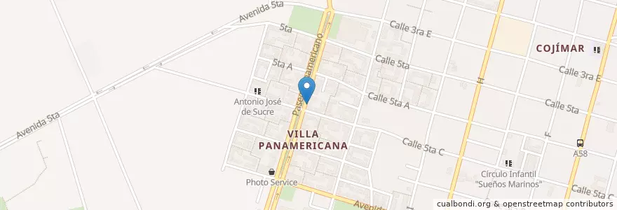 Mapa de ubicacion de Farmacia Villa Panamericana en Cuba, L'Avana, Habana Del Este.
