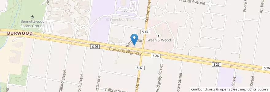 Mapa de ubicacion de Sketches Bar and Café en 오스트레일리아, Victoria, City Of Whitehorse.