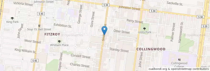 Mapa de ubicacion de Newton & Leung Pharmacy en Avustralya, Victoria, City Of Yarra.