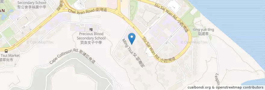 Mapa de ubicacion de 小西灣郵政局 Siu Sai Wan Post Office en China, Provincia De Cantón, Hong Kong, Isla De Hong Kong, Nuevos Territorios, 東區 Eastern District.