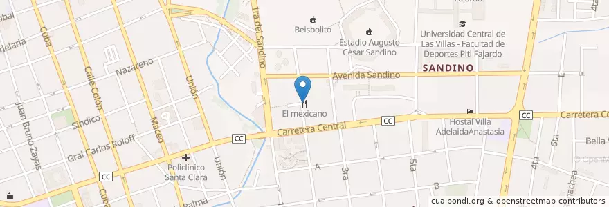 Mapa de ubicacion de Mexico Lindo y Que Rico! en Cuba, Villa Clara, Santa Clara, Ciudad De Santa Clara.