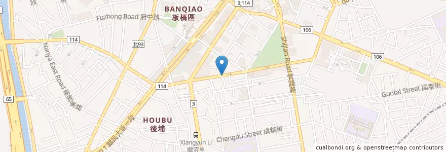 Mapa de ubicacion de 阿國麻辣麵線 en Taiwán, Nuevo Taipéi, 板橋區.