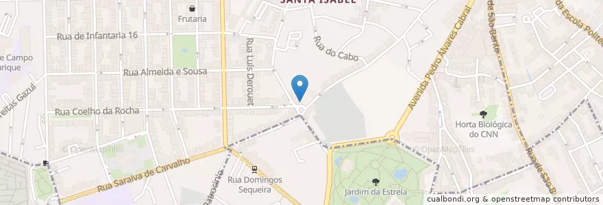 Mapa de ubicacion de Raffi's bagels en Portugal, Área Metropolitana De Lisboa, Lissabon, Grande Lisboa, Lissabon, Campo De Ourique.