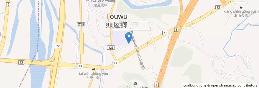 Mapa de ubicacion de 楊家蛋黃麵 en Taiwan, Taiwan Province, Miaoli County, Touwu.