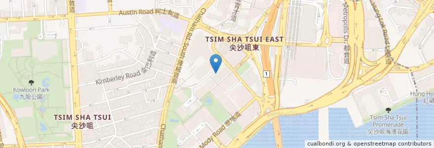 Mapa de ubicacion de 彩晶轩 V Cuisine en China, Cantão, Hong Kong, Kowloon, Novos Territórios, 油尖旺區 Yau Tsim Mong District.