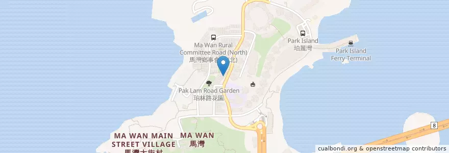 Mapa de ubicacion de Noodles cafe en Cina, Hong Kong, Guangdong, Nuovi Territori, 荃灣區 Tsuen Wan District.