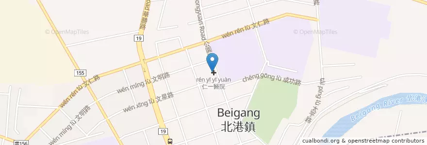 Mapa de ubicacion de 仁一醫院 en Taiwan, 臺灣省, 雲林縣, 北港鎮.