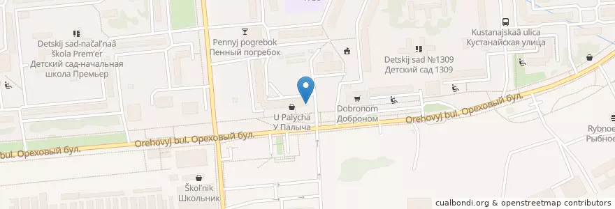 Mapa de ubicacion de Экономь en Rusia, Distrito Federal Central, Москва, Южный Административный Округ, Район Зябликово.