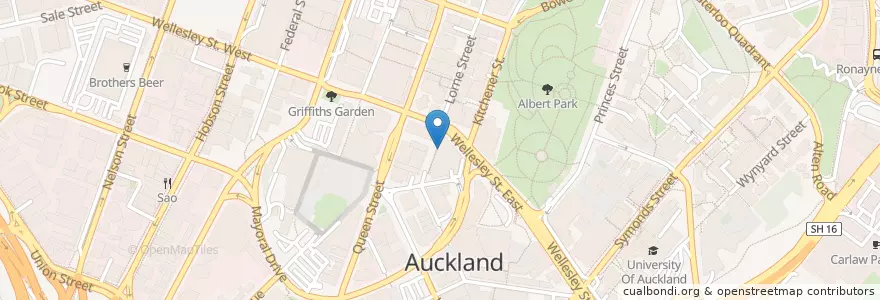 Mapa de ubicacion de Academy Cinemas en Neuseeland, Auckland, Waitematā.