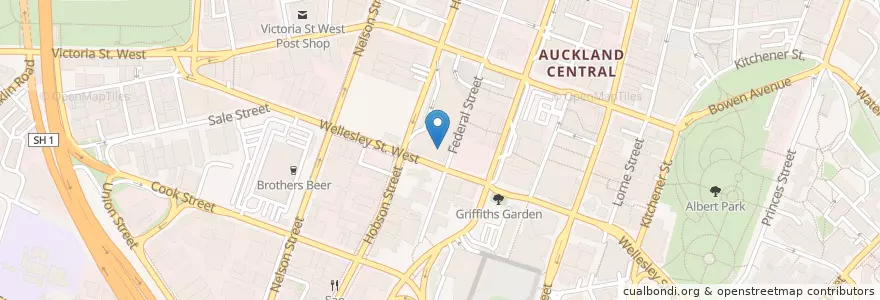 Mapa de ubicacion de SkyCity Theatre en Nuova Zelanda, Auckland, Waitematā.