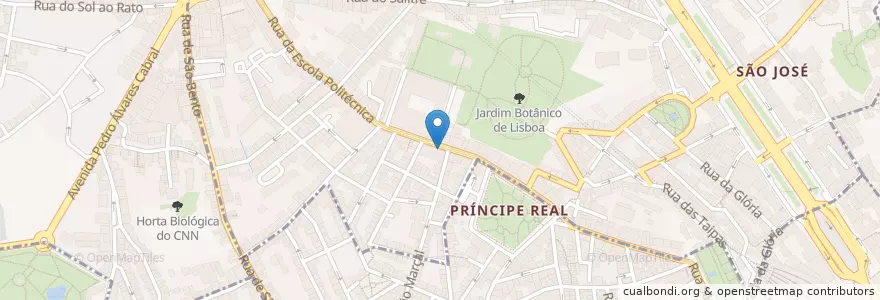 Mapa de ubicacion de Real Príncipe en Portekiz, Área Metropolitana De Lisboa, Lisboa, Grande Lisboa, Lizbon.