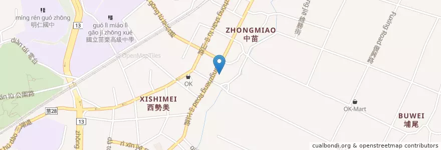 Mapa de ubicacion de 海濤苗栗菩提道場 en Taiwan, 臺灣省, 苗栗縣, 苗栗市.