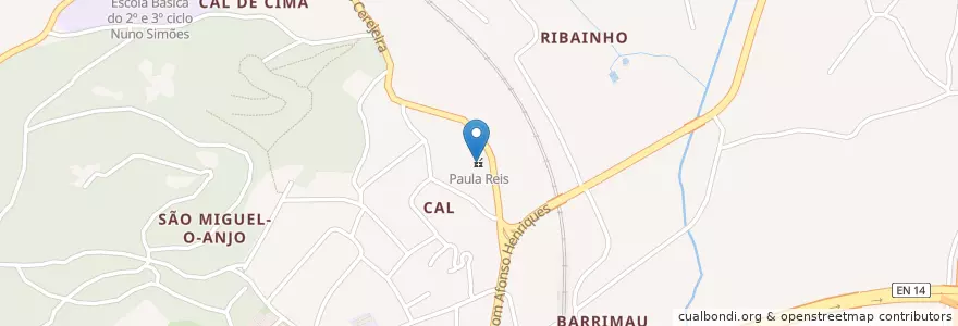 Mapa de ubicacion de Paula Reis en Португалия, Северный, Braga, Ave, Vila Nova De Famalicão, Vila Nova De Famalicão E Calendário.