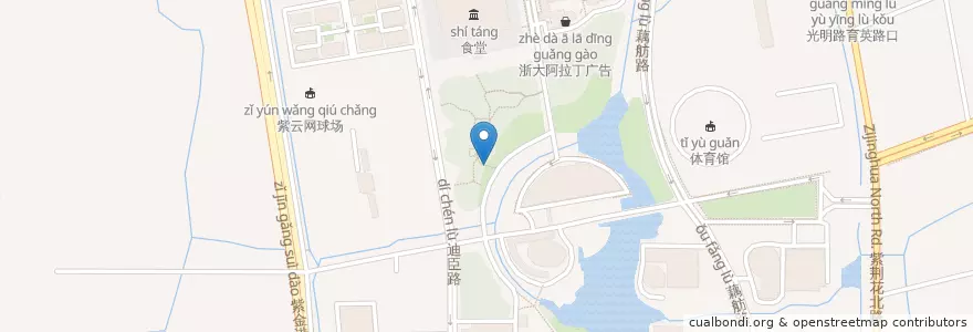 Mapa de ubicacion de 浙江大学西迁纪念碑 en China, Zhejiang, Hangzhou City, Xihu District, 三墩镇.