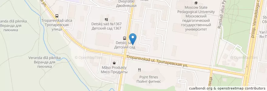 Mapa de ubicacion de Тип-Топ en Russie, District Fédéral Central, Moscou, Западный Административный Округ, Район Тропарёво-Никулино.