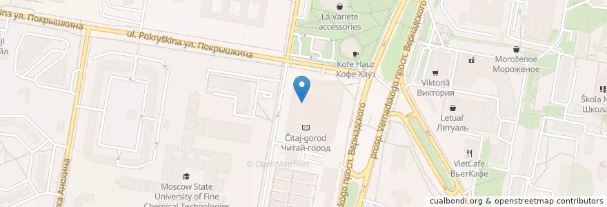 Mapa de ubicacion de Сметана en Rusia, Distrito Federal Central, Москва, Западный Административный Округ, Район Тропарёво-Никулино.