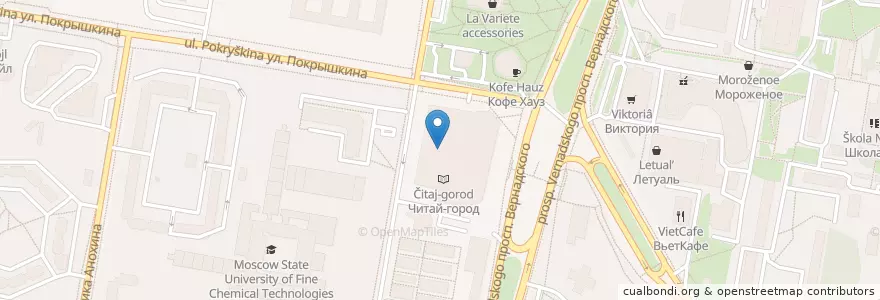 Mapa de ubicacion de Вокмания en روسيا, Центральный Федеральный Округ, Москва, Западный Административный Округ, Район Тропарёво-Никулино.